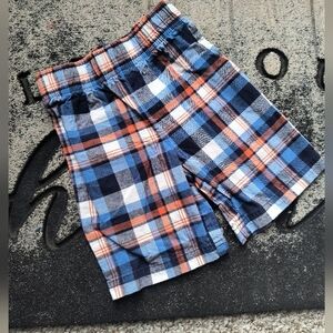 Carter's Toddler Boys Plaid Casual Shorts Blue Orange Size 3T